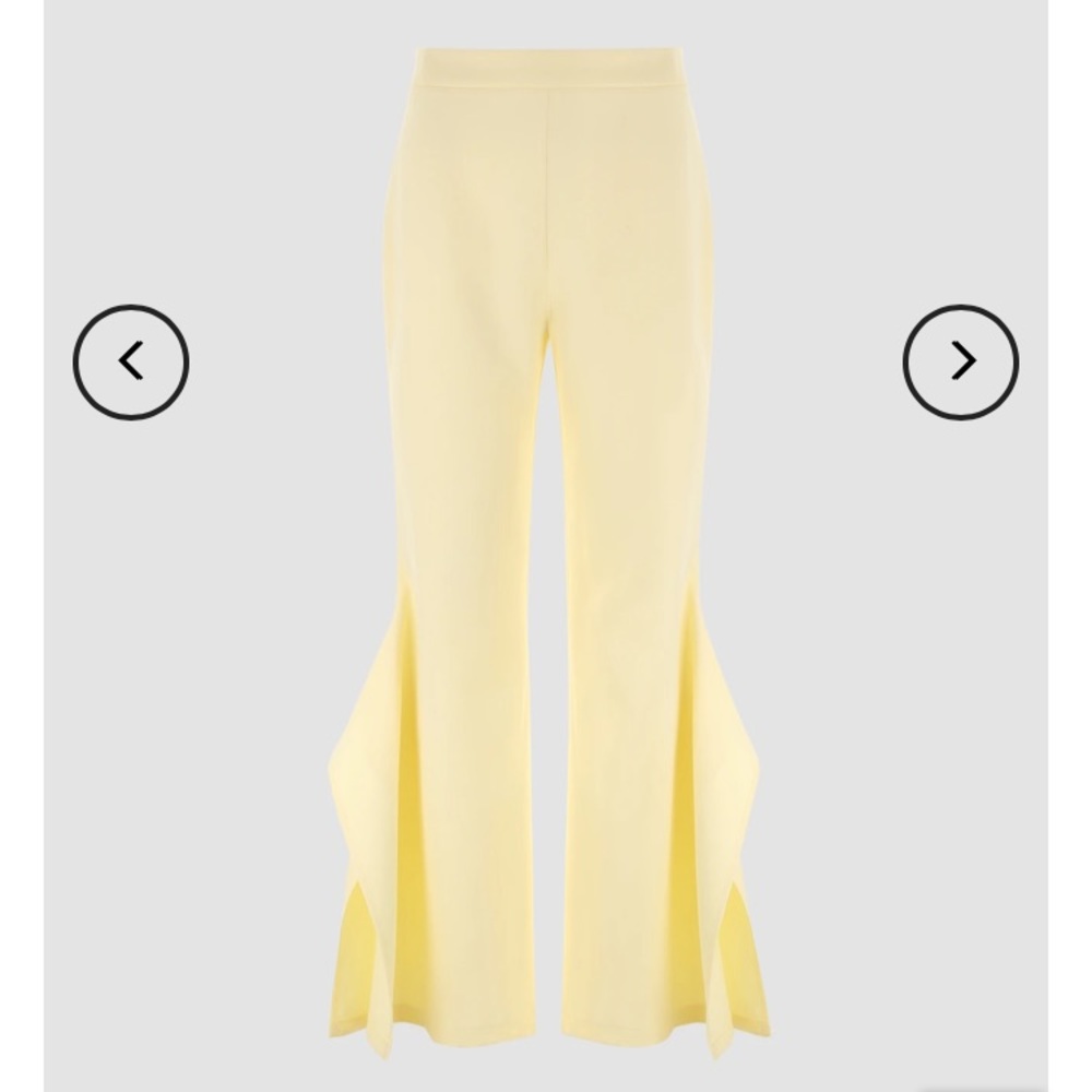 Light Yellow High Waisted Flair Pants